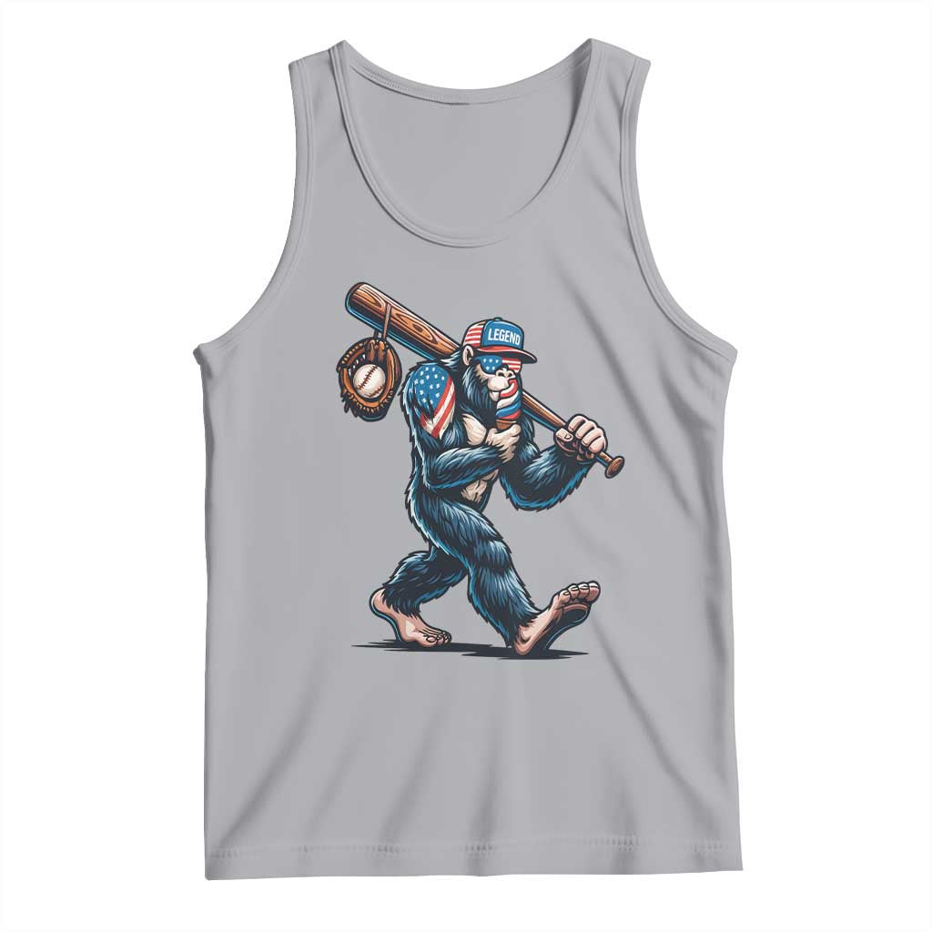 Funny Bigfoot Baseball Tank Top Sasquatch American Flag Ice Cream TS14 Athletic Heather Print Your Wear