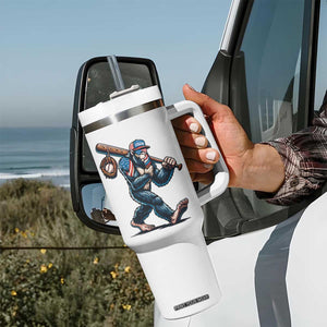 Funny Bigfoot Baseball Tumbler With Handle Sasquatch American Flag Ice Cream TS14 Print Your Wear