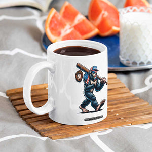 Funny Bigfoot Baseball Coffee Mug Sasquatch American Flag Ice Cream TS14 Print Your Wear