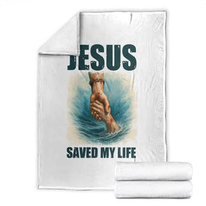 Jesus Saved My Life Throw Blanket Christian Bible Verse TS14 White Print Your Wear