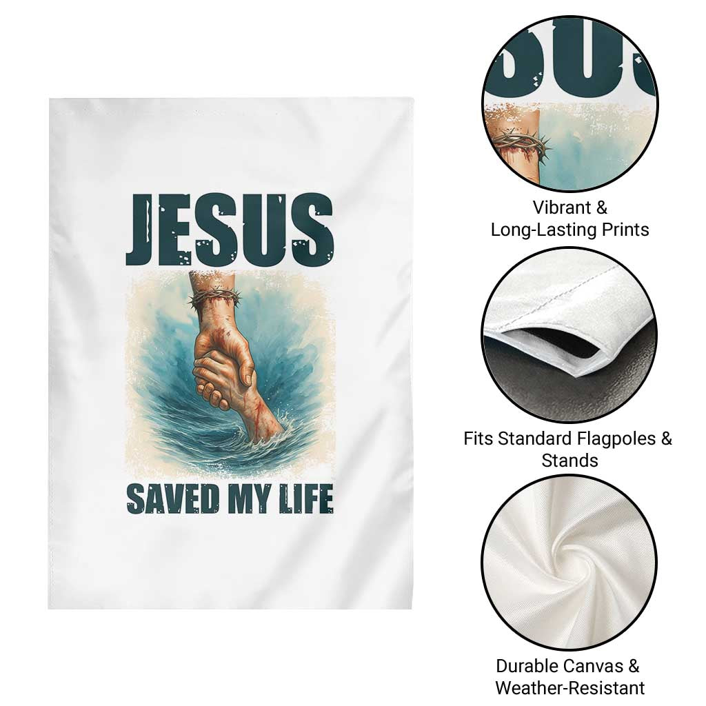 Jesus Saved My Life Garden Flag Christian Bible Verse TS14 Print Your Wear