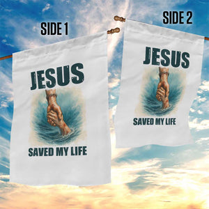 Jesus Saved My Life Garden Flag Christian Bible Verse TS14 Print Your Wear