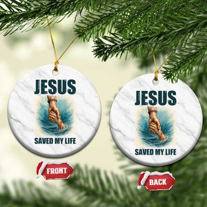 Jesus Saved My Life Ceramic Ornament Christian Bible Verse TS14 1pc White Marble Print Your Wear