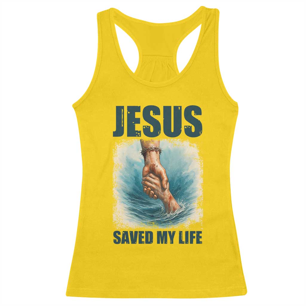 Jesus Saved My Life Racerback Tank Top Christian Bible Verse TS14 Daisy Print Your Wear