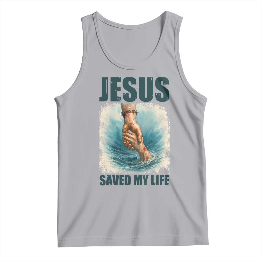 Jesus Saved My Life Tank Top Christian Bible Verse TS14 Athletic Heather Print Your Wear