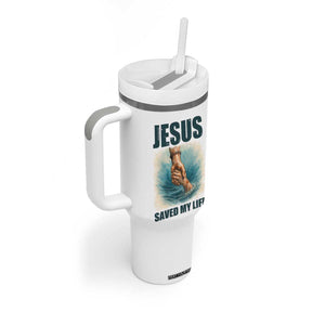 Jesus Saved My Life Tumbler With Handle Christian Bible Verse TS14 Print Your Wear
