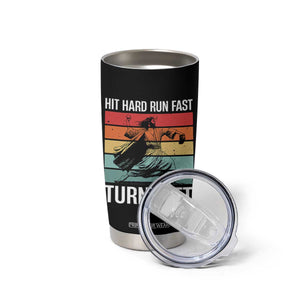 Hit Hard Run Fast Turn Left Tumbler Cup Funny Jesus Baseball Player TS14 Print Your Wear