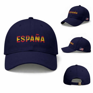 Spain Spanish Flag Espana Pride Baseball Cap TS14 Baseball Cap Universal Fit Dark Blue Print Your Wear