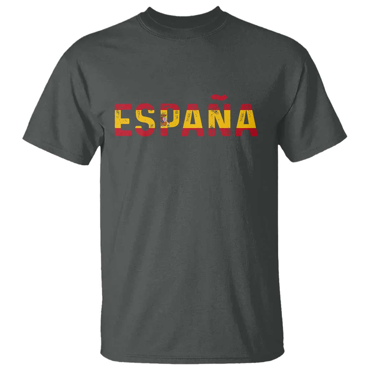 Spain Spanish Flag Espana Pride T Shirt TS14 Dark Heather Print Your Wear