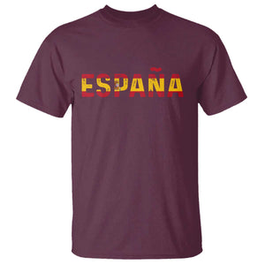 Spain Spanish Flag Espana Pride T Shirt TS14 Maroon Print Your Wear