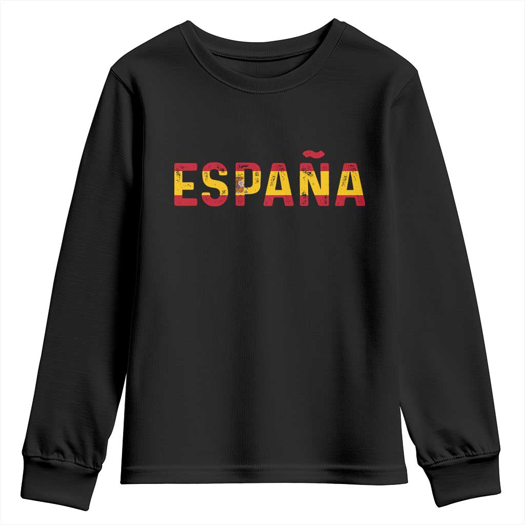 Spain Spanish Flag Espana Pride Youth Sweatshirt TS14 Black Print Your Wear