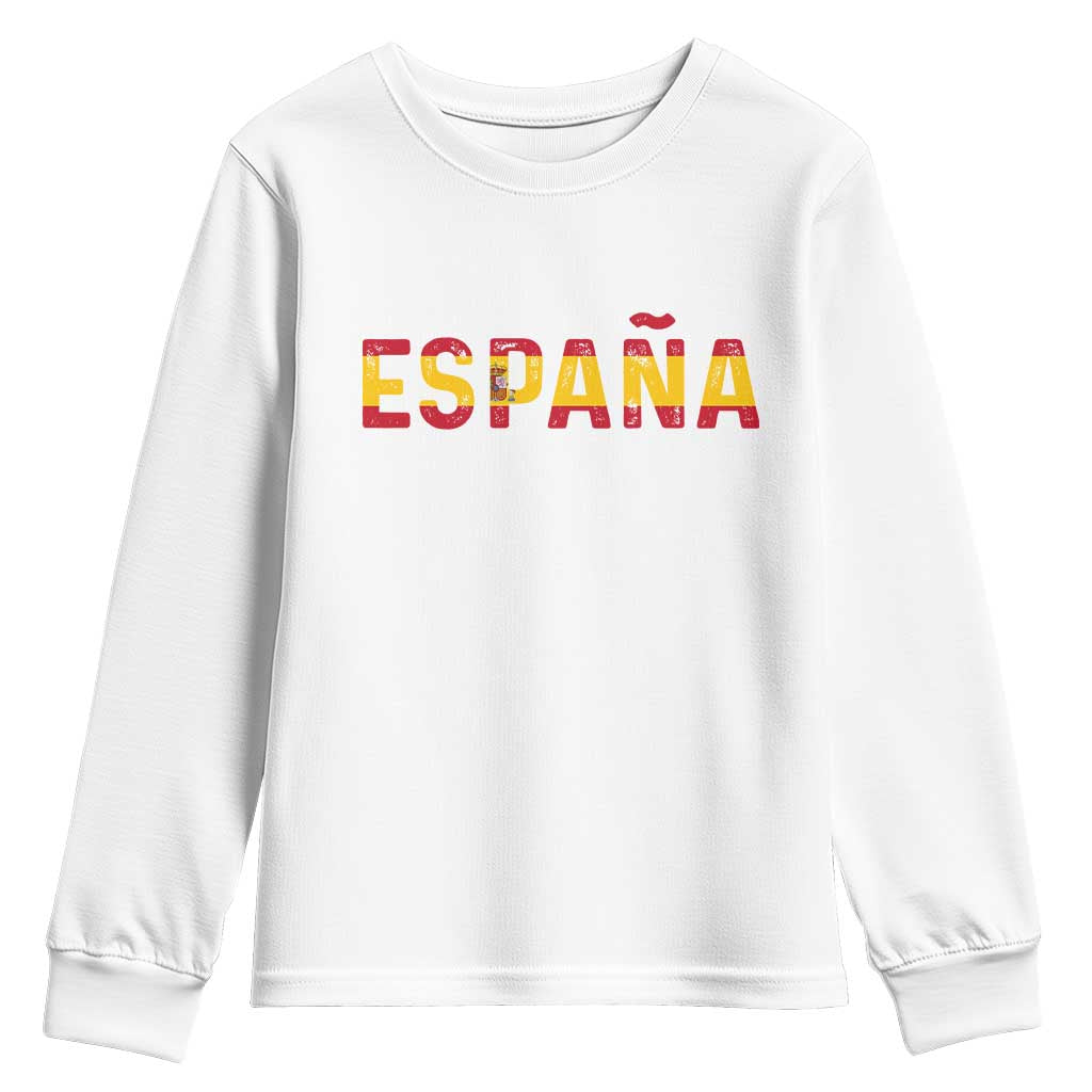 Spain Spanish Flag Espana Pride Youth Sweatshirt TS14 White Print Your Wear