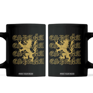 Spain Espana Heraldic Lion Pride Coffee Mug TS14 Black Print Your Wear