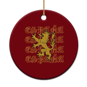 Spain Espana Heraldic Lion Pride Ceramic Ornament TS14 1pc Red Print Your Wear