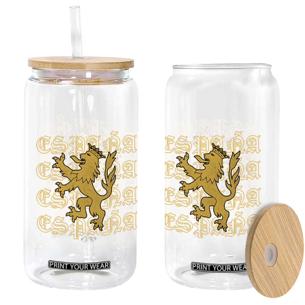 Spain Espana Heraldic Lion Pride Glass Can TS14 Print Your Wear