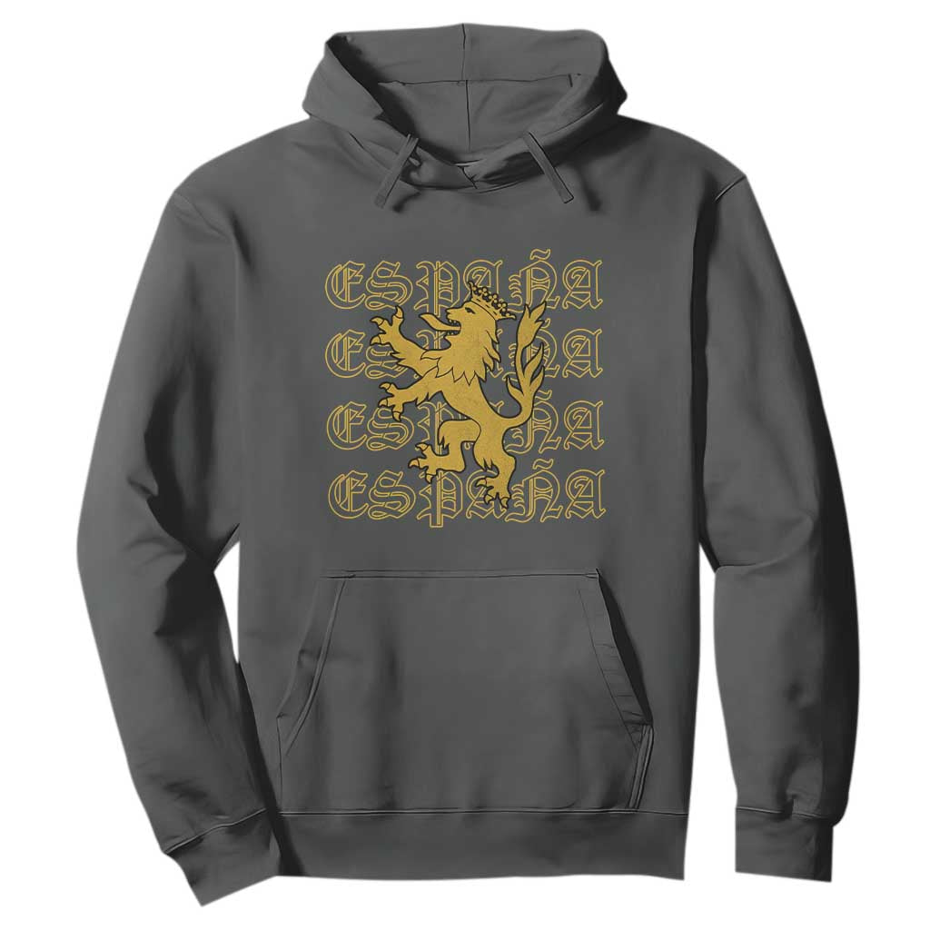 Spain Espana Heraldic Lion Pride Hoodie TS14 Dark Heather Print Your Wear