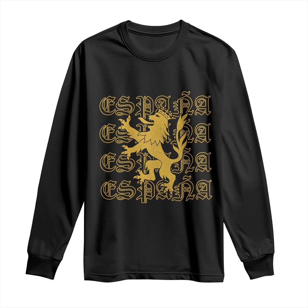 Spain Espana Heraldic Lion Pride Long Sleeve Shirt TS14 Black Print Your Wear