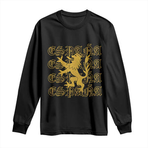 Spain Espana Heraldic Lion Pride Long Sleeve Shirt TS14 Black Print Your Wear