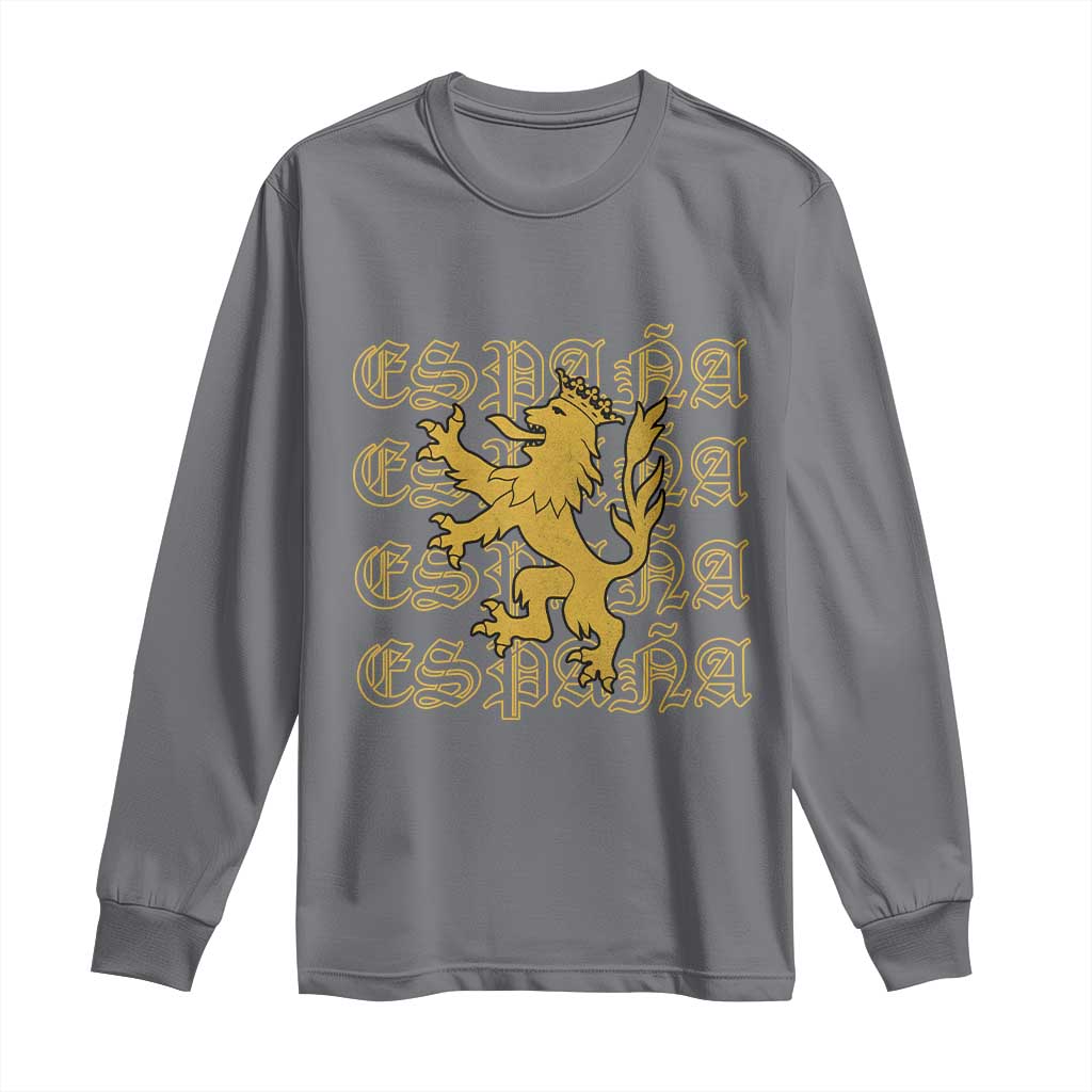 Spain Espana Heraldic Lion Pride Long Sleeve Shirt TS14 Charcoal Print Your Wear