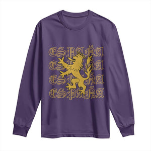 Spain Espana Heraldic Lion Pride Long Sleeve Shirt TS14 Purple Print Your Wear
