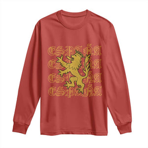 Spain Espana Heraldic Lion Pride Long Sleeve Shirt TS14 Red Print Your Wear