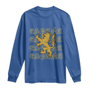 Spain Espana Heraldic Lion Pride Long Sleeve Shirt TS14 Royal Blue Print Your Wear