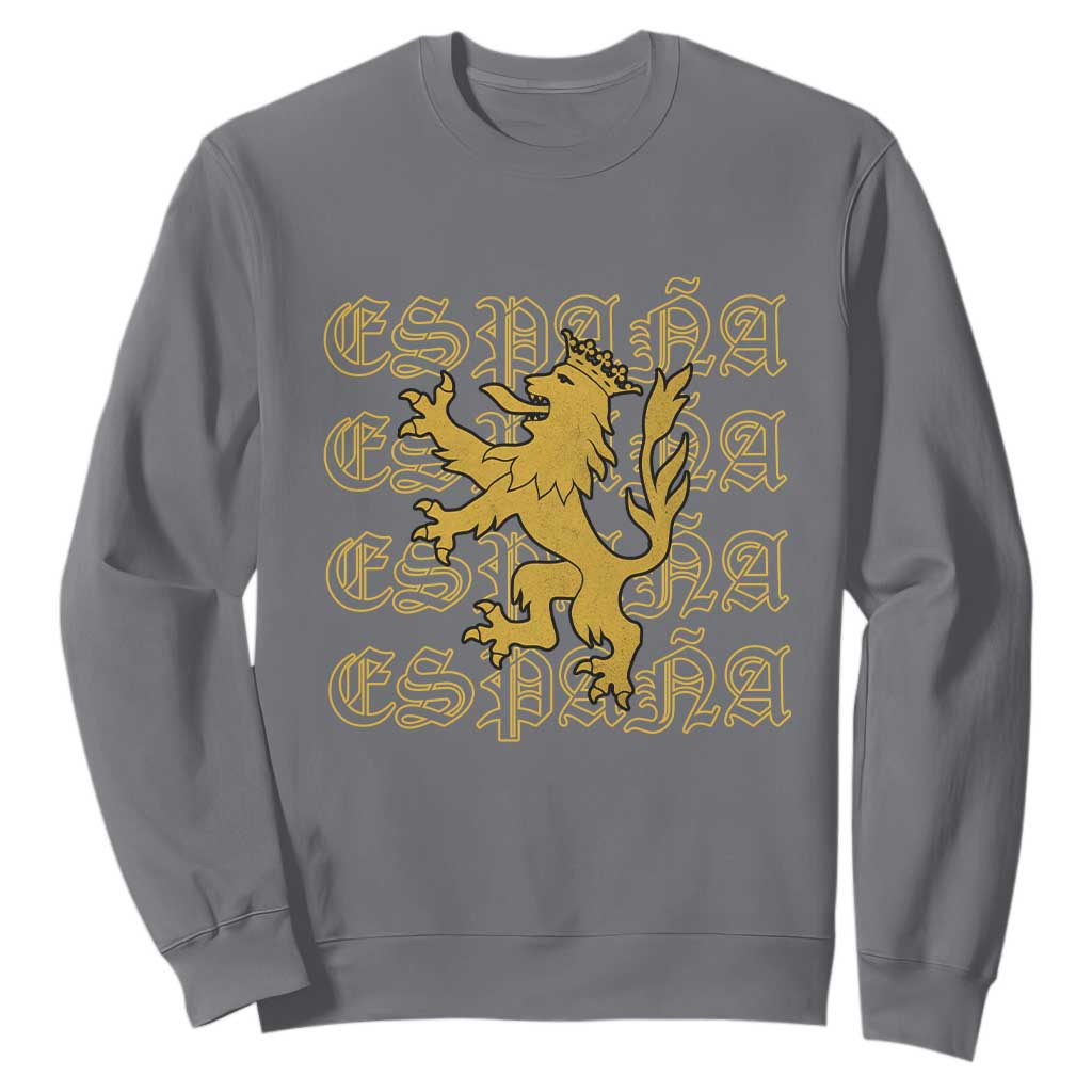 Spain Espana Heraldic Lion Pride Sweatshirt TS14 Charcoal Print Your Wear