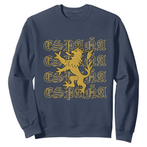 Spain Espana Heraldic Lion Pride Sweatshirt TS14 Navy Print Your Wear