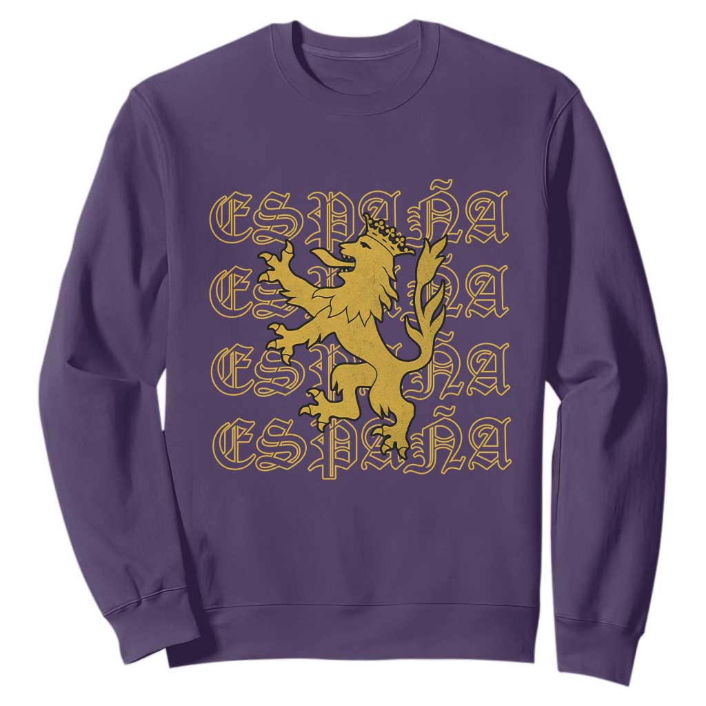 Spain Espana Heraldic Lion Pride Sweatshirt TS14 Purple Print Your Wear
