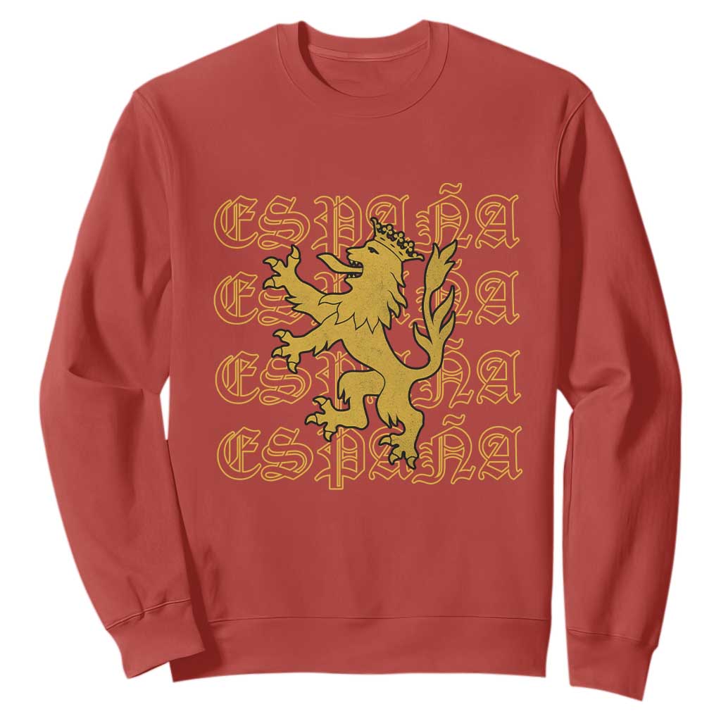 Spain Espana Heraldic Lion Pride Sweatshirt TS14 Red Print Your Wear