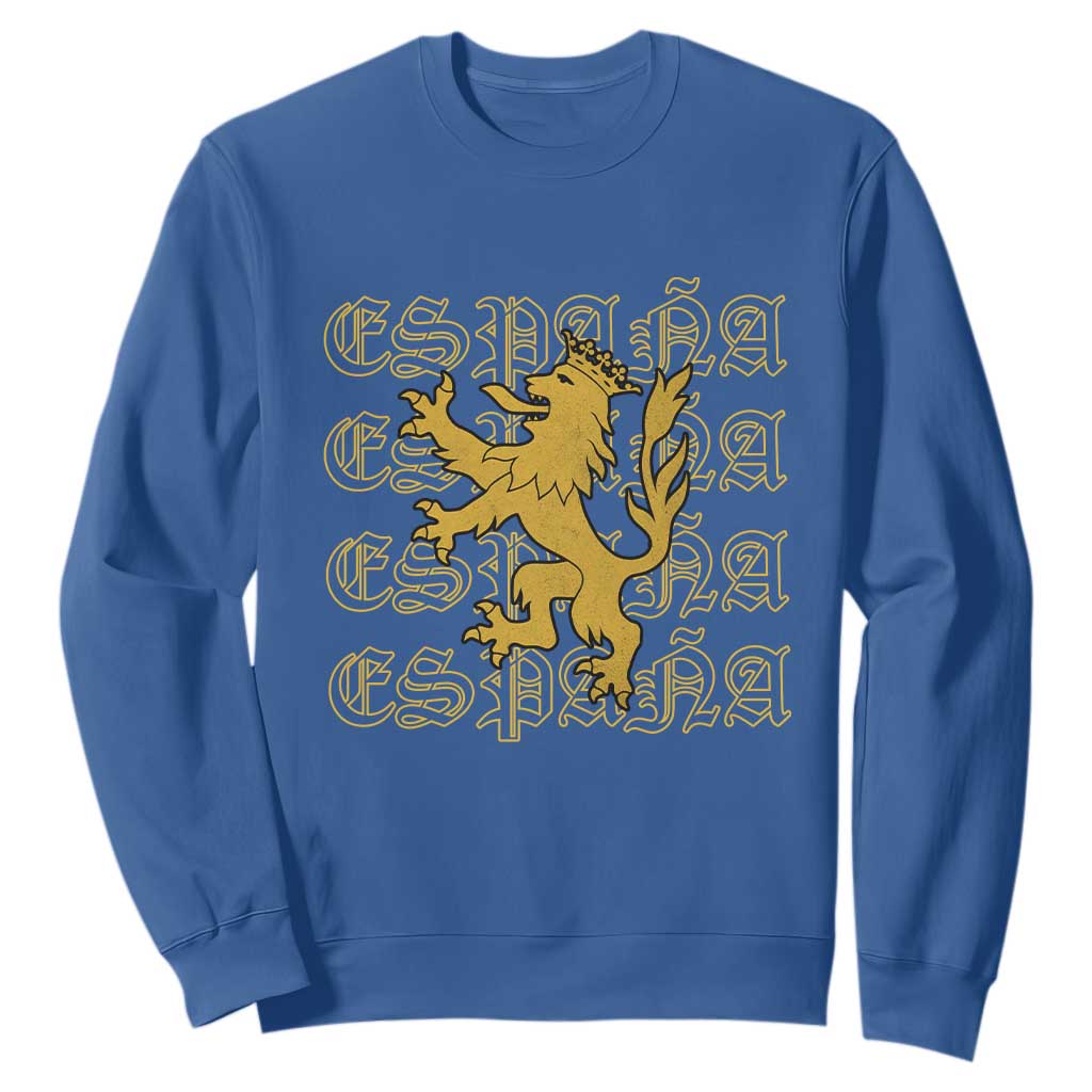 Spain Espana Heraldic Lion Pride Sweatshirt TS14 Royal Blue Print Your Wear