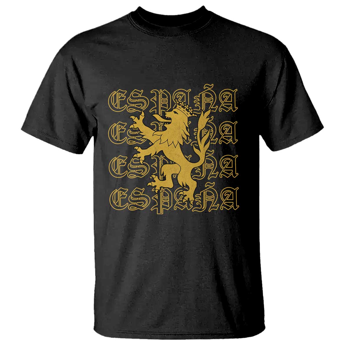 Spain Espana Heraldic Lion Pride T Shirt TS14 Black Print Your Wear