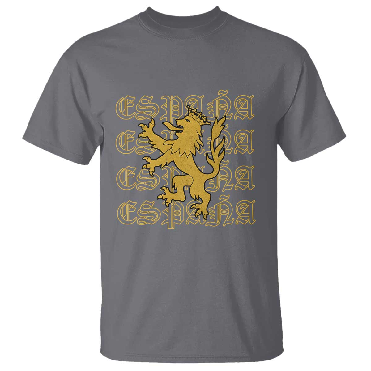 Spain Espana Heraldic Lion Pride T Shirt TS14 Charcoal Print Your Wear