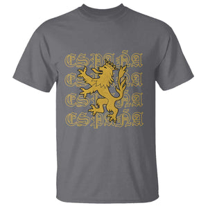 Spain Espana Heraldic Lion Pride T Shirt TS14 Charcoal Print Your Wear