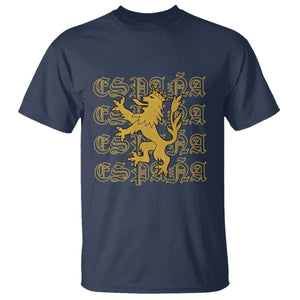 Spain Espana Heraldic Lion Pride T Shirt TS14 Navy Print Your Wear