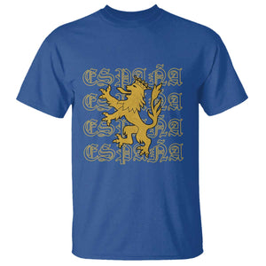 Spain Espana Heraldic Lion Pride T Shirt TS14 Royal Blue Print Your Wear