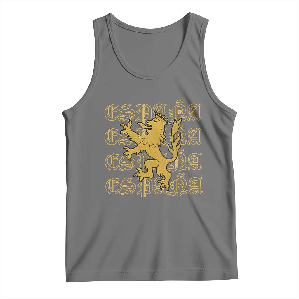 Spain Espana Heraldic Lion Pride Tank Top TS14 Black Heather Print Your Wear
