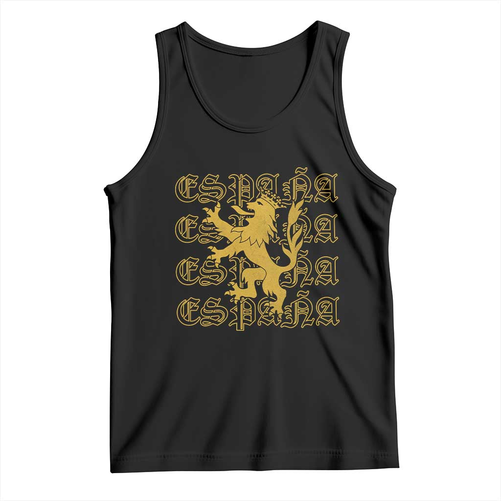 Spain Espana Heraldic Lion Pride Tank Top TS14 Black Print Your Wear