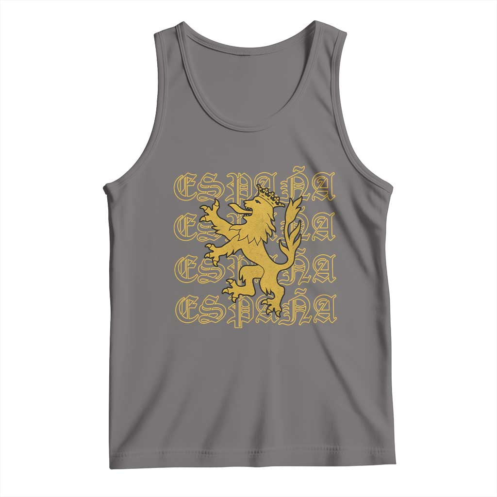Spain Espana Heraldic Lion Pride Tank Top TS14 Deep Heather Print Your Wear