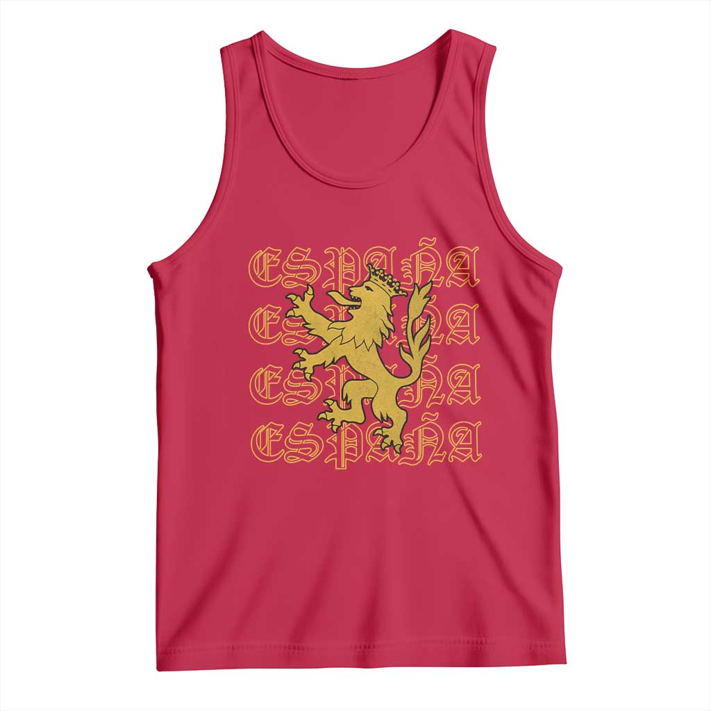 Spain Espana Heraldic Lion Pride Tank Top TS14 Red Print Your Wear