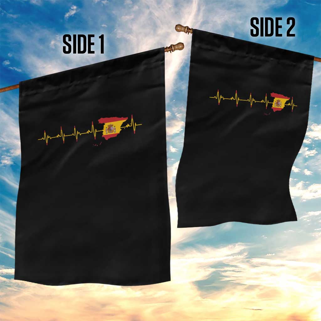 Spain Heartbeat EKG Espana Spanish Flag Map Garden Flag TS14 Print Your Wear