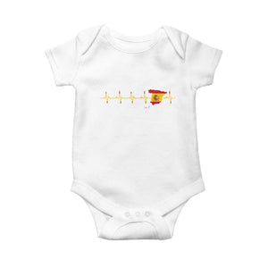 Spain Heartbeat EKG Espana Spanish Flag Map Baby Onesie TS14 White Print Your Wear