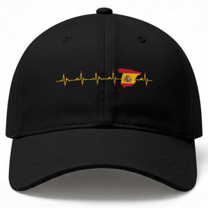 Spain Heartbeat EKG Espana Spanish Flag Map Baseball Cap TS14 Print Your Wear