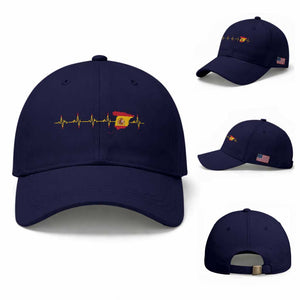 Spain Heartbeat EKG Espana Spanish Flag Map Baseball Cap TS14 Baseball Cap Universal Fit Dark Blue Print Your Wear