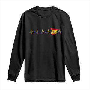 Spain Heartbeat EKG Espana Spanish Flag Map Long Sleeve Shirt TS14 Black Print Your Wear