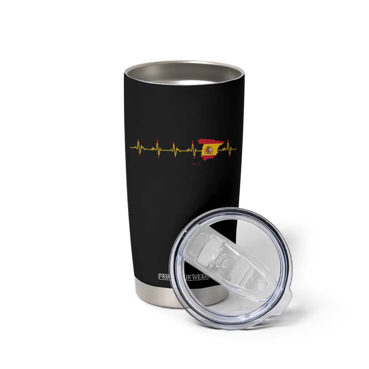 Spain Heartbeat EKG Espana Spanish Flag Map Tumbler Cup TS14 Print Your Wear