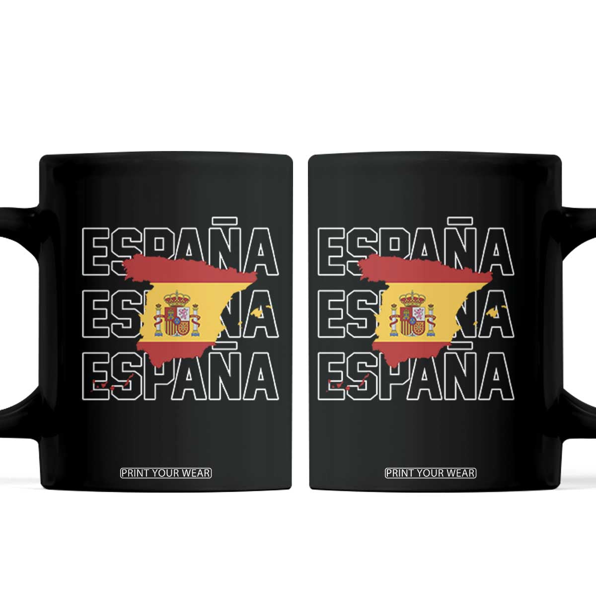 Espana Spain Map Pride Spanish Flag Coffee Mug TS14 Black Print Your Wear