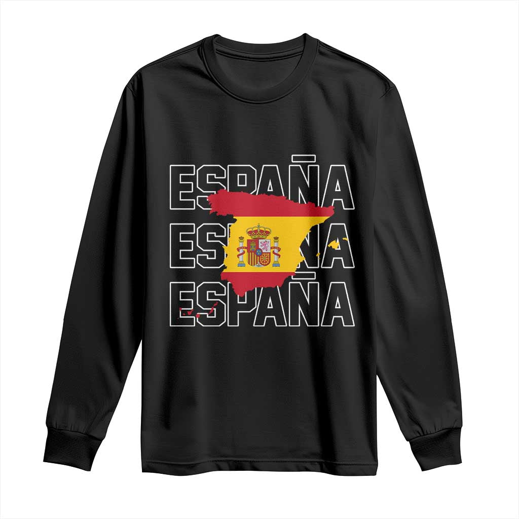 Espana Spain Map Pride Spanish Flag Long Sleeve Shirt TS14 Black Print Your Wear
