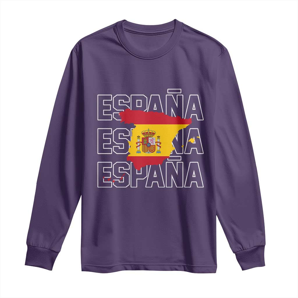 Espana Spain Map Pride Spanish Flag Long Sleeve Shirt TS14 Purple Print Your Wear