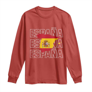 Espana Spain Map Pride Spanish Flag Long Sleeve Shirt TS14 Red Print Your Wear